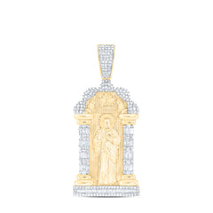 10K Yellow Gold 1 1/3 CTW-Natural Diamond St.Jude Mens Charm 13.478 Gram