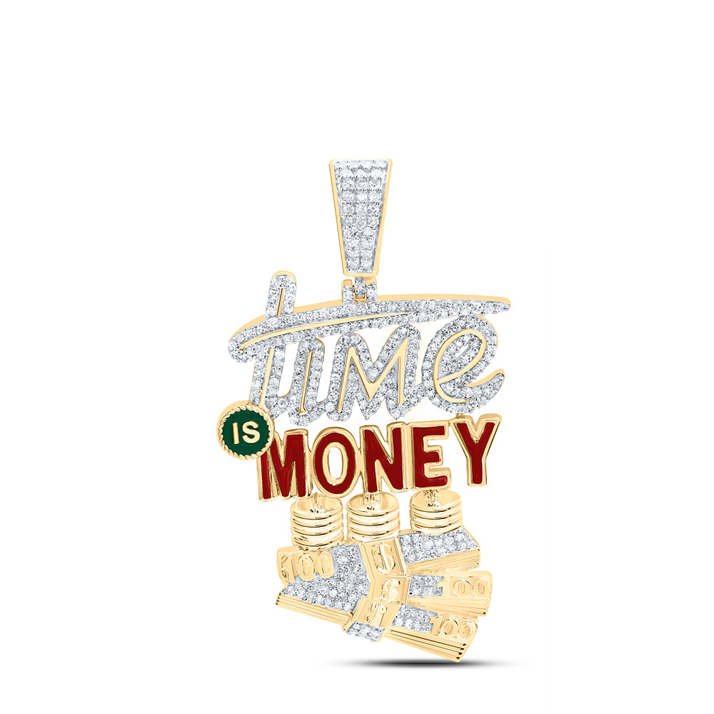 7/8CTW-DIA NK TIME MONEY MENS CHARM