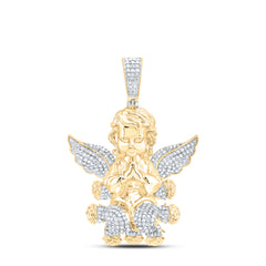 1 1/5CTW-DIA NK ANGEL MENS CHARM