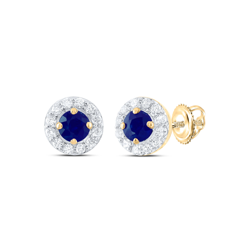 1/8CTW-DIA CN 3MM RD-BS NAT GEM STUD EARRING