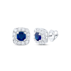 1/8CTW-DIA CN 3MM RD-BS NAT GEM STUD EARRING
