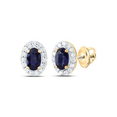 1/6CTW-DIA CN 5X3MM OV-BS NAT GEM STUD EARRING