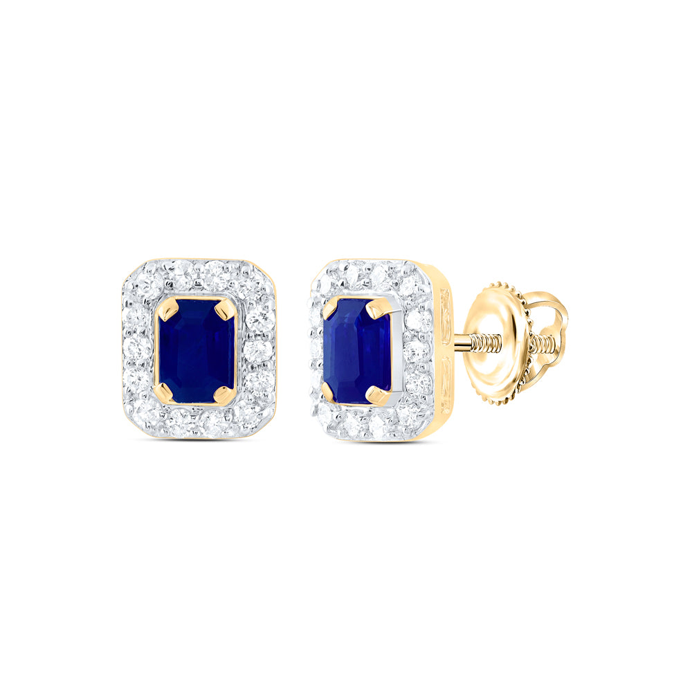 1/5CTW-DIA CN 4X3MM EM-BS NAT GEM STUD EARRING