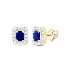 1/5CTW-DIA CN 4X3MM EM-BS NAT GEM STUD EARRING