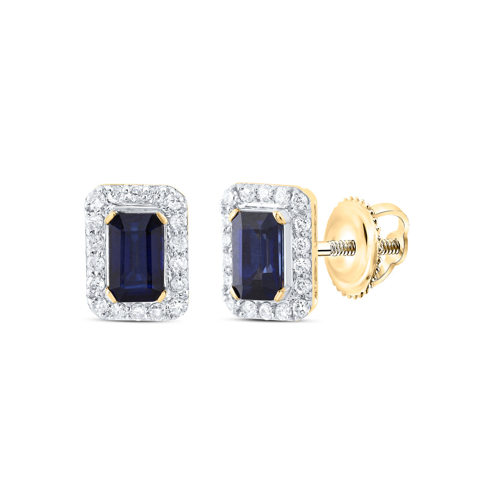 1/5CTW-DIA CN 5X3MM EM-BS NAT GEM STUD EARRING