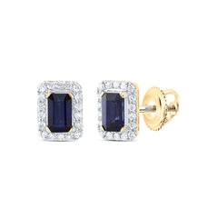 1/5CTW-DIA CN 5X3MM EM-BS NAT GEM STUD EARRING