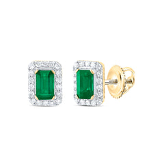 1/5CTW-DIA CN 5X3MM EM-EM NAT GEM STUD EARRING