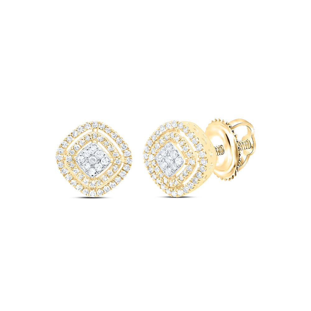 1/2CTW-DIA NK CUSHION MENS EARRING