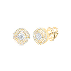 1/2CTW-DIA NK CUSHION MENS EARRING