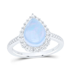 3/8CTW-DIA CN 11X7.5MM PS-OPAL NAT GEM PEAR RING