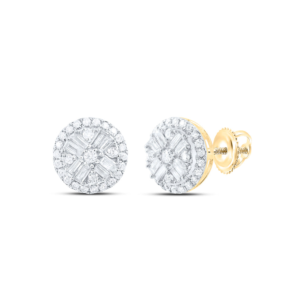 1/2CTW-DIA ANA M FASHION ROUND BAGUETTE STUD EARRING
