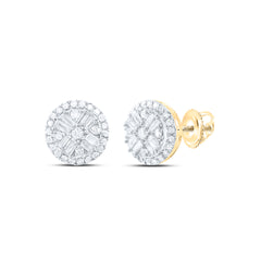 1/2CTW-DIA ANA M FASHION ROUND BAGUETTE STUD EARRING