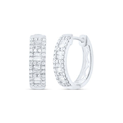 5/8CTW-DIA ANA M FASHION BAGUETTE HOOP EARRING