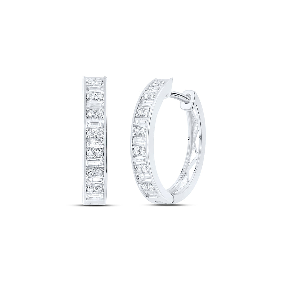 1/2CTW-DIA ANA M FASHION BAGUETTE HOOP EARRING