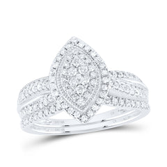 1/2CTW-DIA CN MARQUISE SINGLE HALO BRIDAL SET
