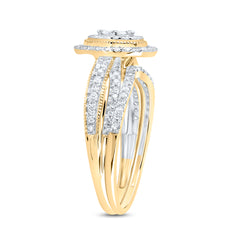 1/2CTW-DIA CN OVAL SINGLE HALO BRIDAL SET