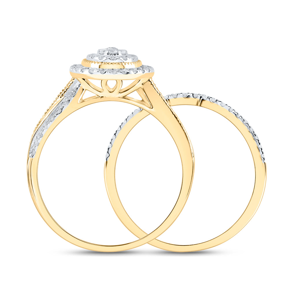 1/2CTW-DIA CN OVAL SINGLE HALO BRIDAL SET
