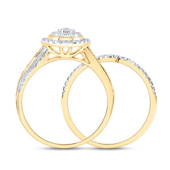 1/2CTW-DIA CN OVAL SINGLE HALO BRIDAL SET