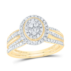 1/2CTW-DIA CN OVAL SINGLE HALO BRIDAL SET