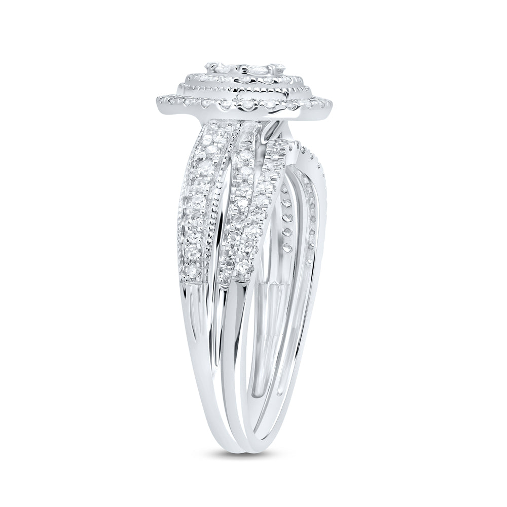 1/2CTW-DIA CN OVAL SINGLE HALO BRIDAL SET