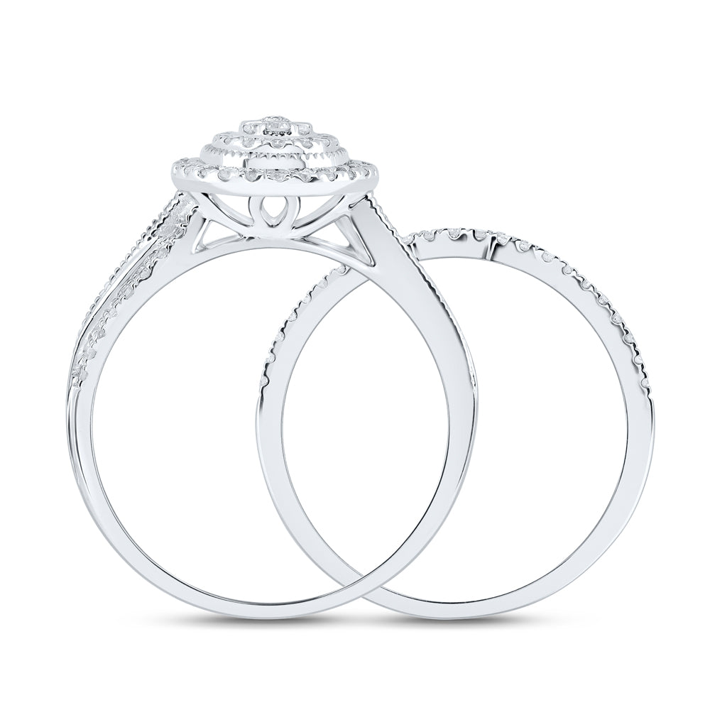 1/2CTW-DIA CN OVAL SINGLE HALO BRIDAL SET
