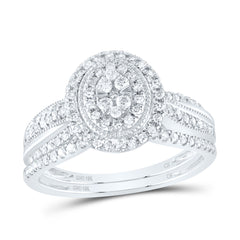 1/2CTW-DIA CN OVAL SINGLE HALO BRIDAL SET