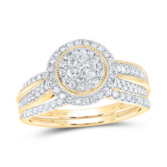 1/2CTW-DIA CN ROUND DOUBLE HALO BRIDAL SET