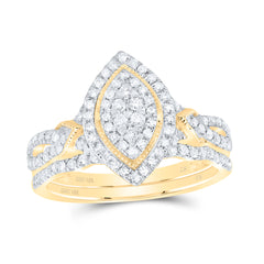 1/2CTW-DIA CN MARQUISE DOUBLE HALO BRIDAL SET