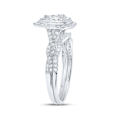 1/2CTW-DIA CN PEAR DOUBLE HALO BRIDAL SET