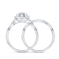 1/2CTW-DIA CN PEAR DOUBLE HALO BRIDAL SET