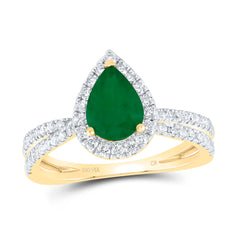 1/2CTW-DIA CN 8X5.5MM PS-EM NAT GEM RING