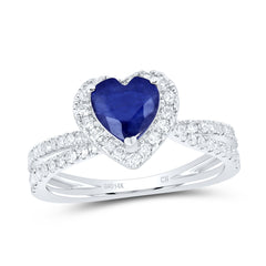 1/2CTW-DIA CN 6.5X6.5MM HT-BS NAT GEM HEART RING