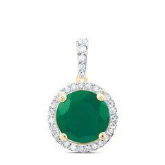 1/4CTW-DIA P1 10 MM RD-EM SYNTHETIC PENDANT