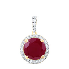 1/4CTW-DIA P1 10 MM RD-RU SYNTHETIC PENDANT