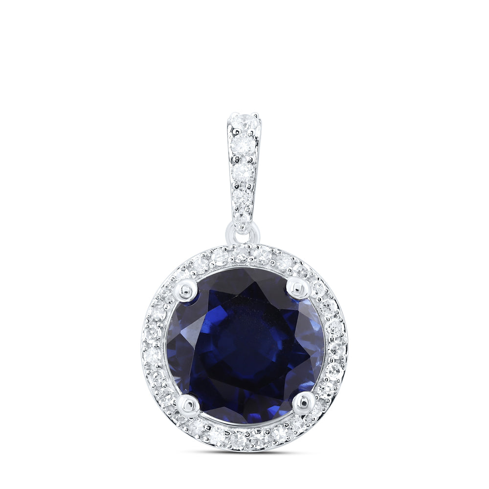 1/4CTW-DIA P1 10 MM RD-BS SYNTHETIC PENDANT