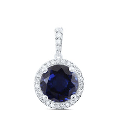 1/4CTW-DIA P1 10 MM RD-BS SYNTHETIC PENDANT
