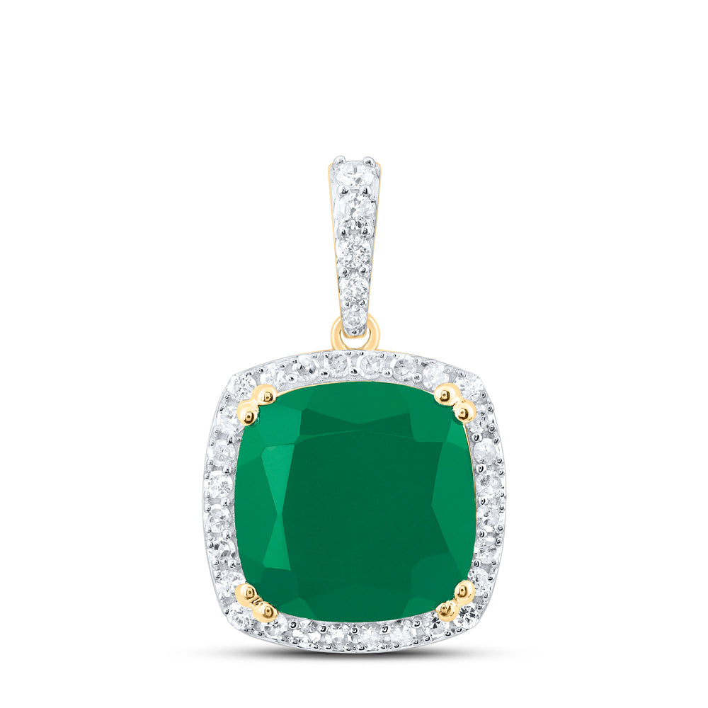 1/3CTW-DIA P1 10X10 MM CU-EM SYNTHETIC PENDANT