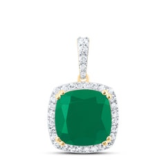 1/3CTW-DIA P1 10X10 MM CU-EM SYNTHETIC PENDANT