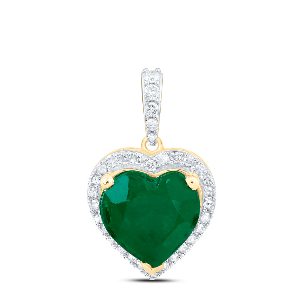 1/3CTW-DIA P1 10X10 MM HEART-EM SYNTHETIC PENDANT
