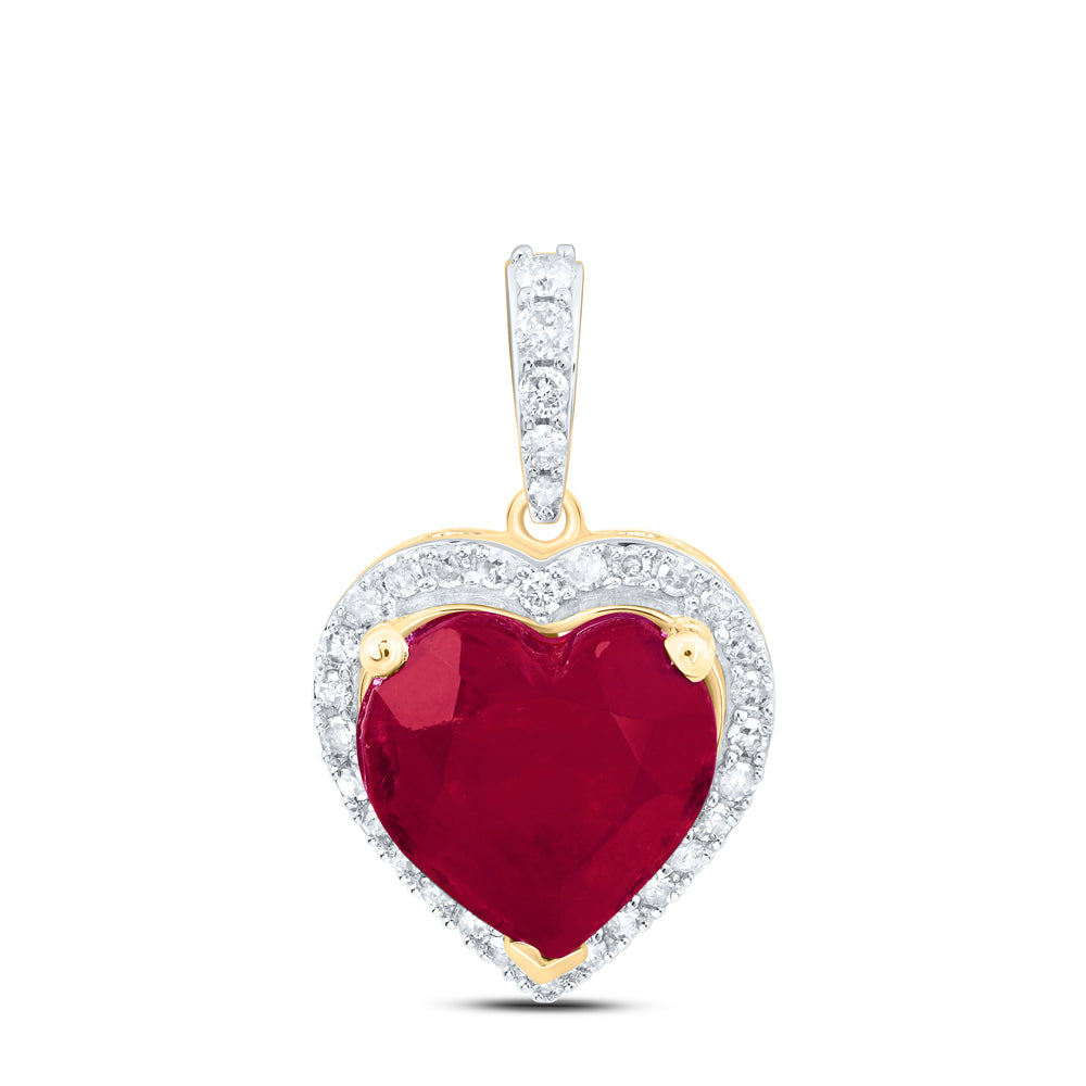 1/3CTW-DIA P1 10X10 MM HEART-RU SYNTHETIC PENDANT