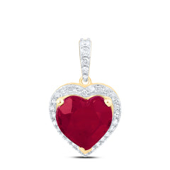 1/3CTW-DIA P1 10X10 MM HEART-RU SYNTHETIC PENDANT