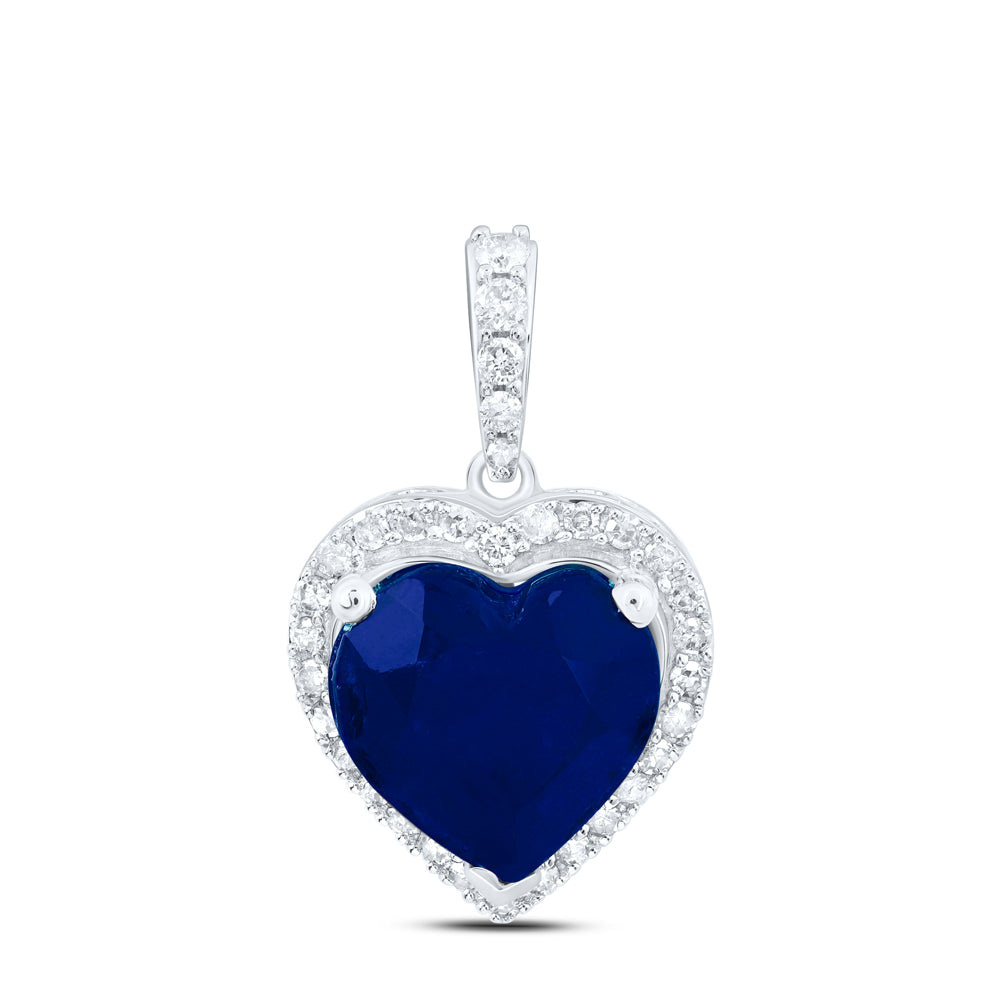 1/3CTW-DIA P1 10X10 MM HEART-BS SYNTHETIC PENDANT
