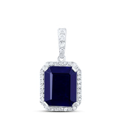 1/4CTW-DIA P1 10X8 MM EM-BS SYNTHETIC PENDANT