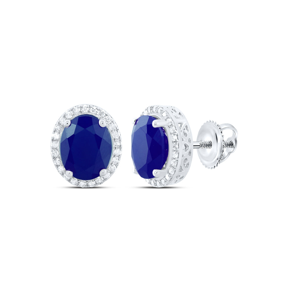 3/8CTW-DIA P1 10X8 MM OV-BS SYNTHETIC EARRING