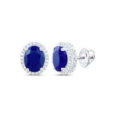 3/8CTW-DIA P1 10X8 MM OV-BS SYNTHETIC EARRING