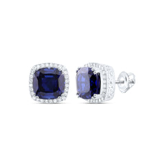 1/2CTW-DIA P1 10X10 MM CU-BS SYNTHETIC EARRING