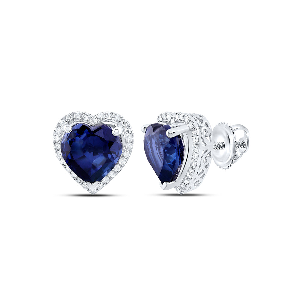 3/8CTW-DIA P1 10X10 MM HEART-BS SYNTHETIC EARRING