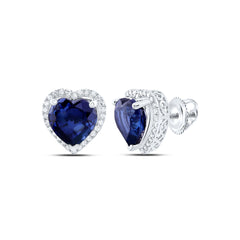3/8CTW-DIA P1 10X10 MM HEART-BS SYNTHETIC EARRING