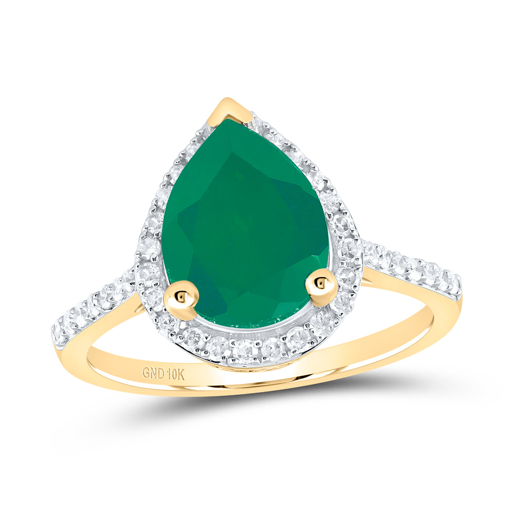 1/3CTW-DIA P1 10X8 MM PEAR-EM SYNTHETIC RING