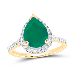 1/3CTW-DIA P1 10X8 MM PEAR-EM SYNTHETIC RING